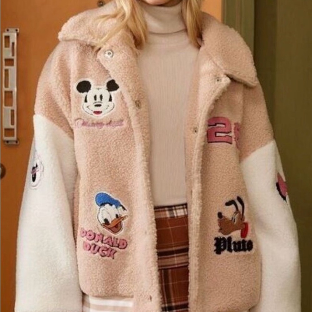 NWT Forever 21 Mickey & Friends oversized varsity jacket